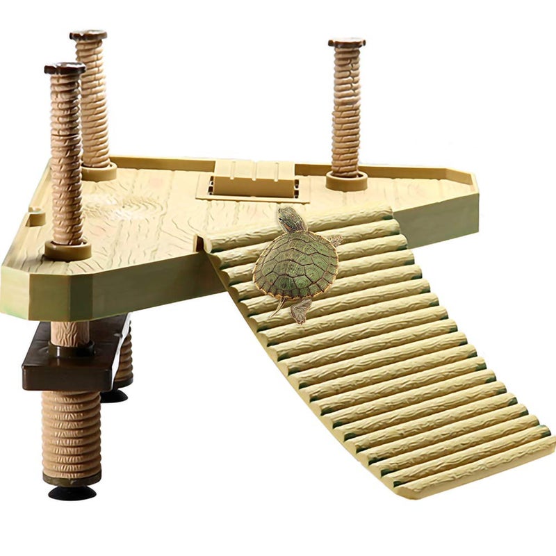 La La PetÂ® Floating Turtle Pier Basking Platform Reptile Ramp Decorative, Functional, and Naturally Inspired